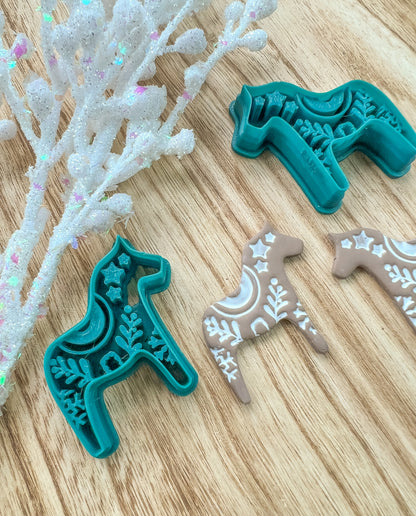 Folk Horse Clay Cutters | Scandinavian | Stars + Snowflakes