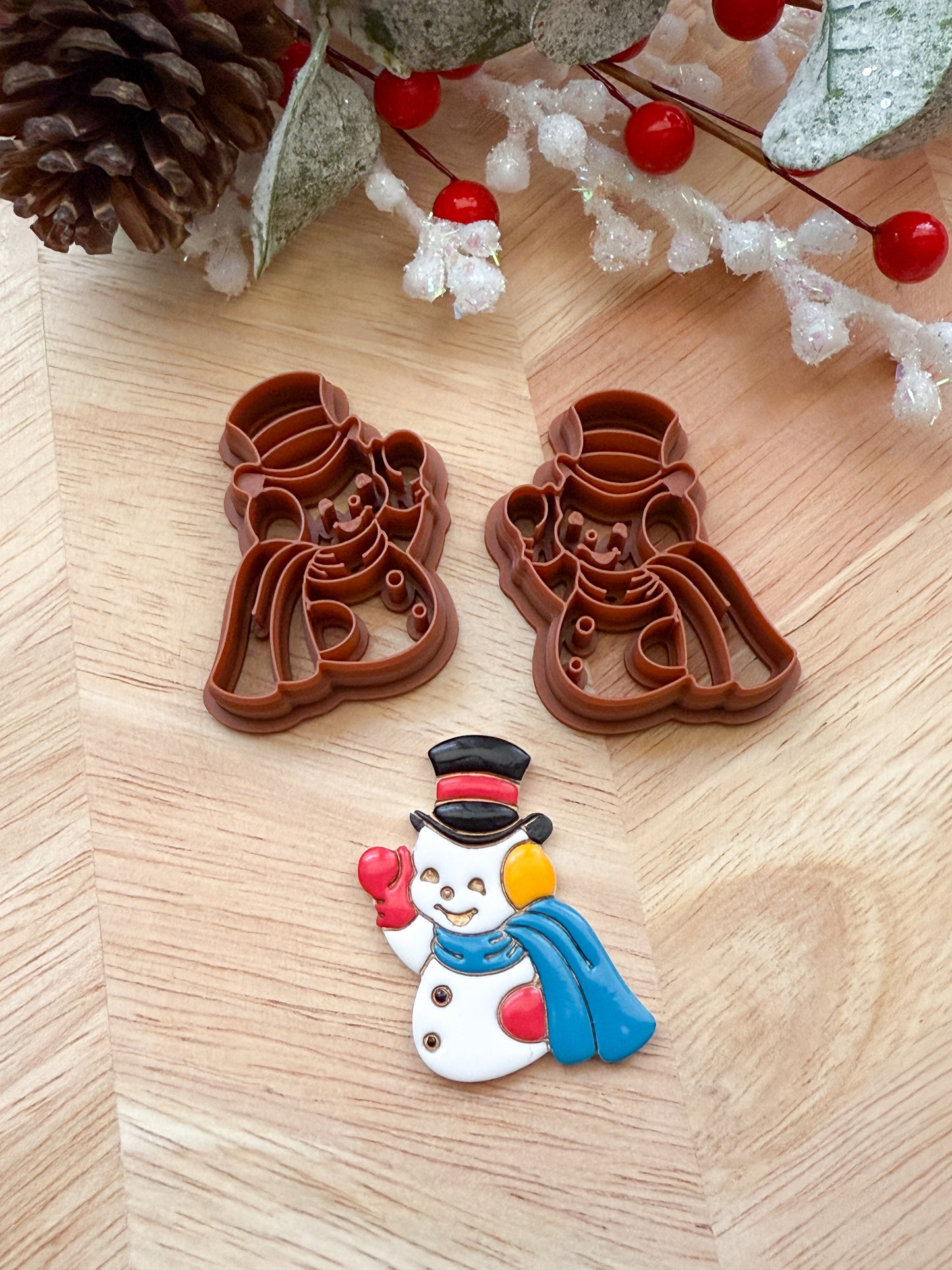 VINTAGE CARD SNOWMAN | CHRISTMAS HOLIDAY | CLAY CUTTER