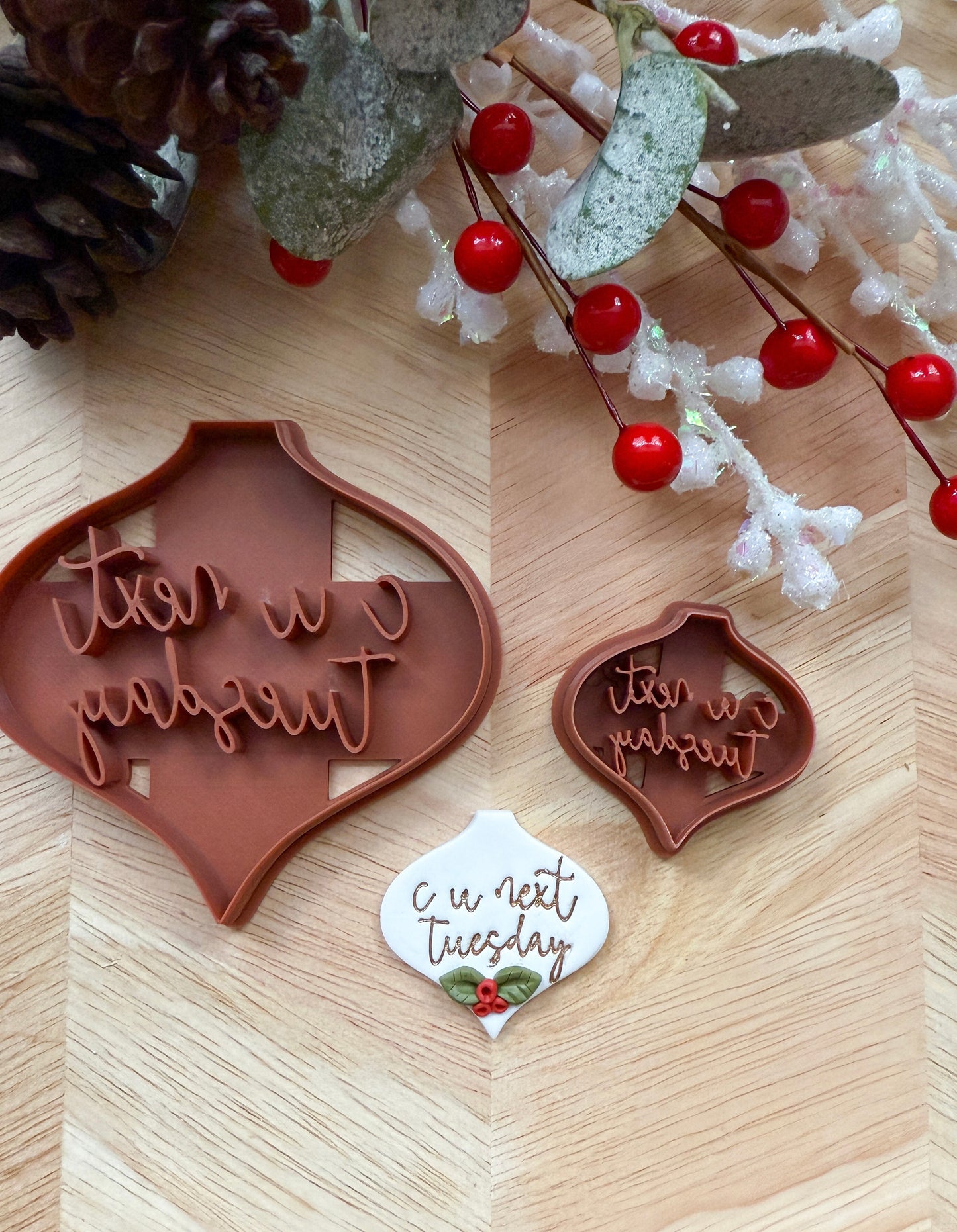 C U NEXT TUESDAY ORNAMENT & EARRING | INAPPROPRIATE CUSS WORD | CLAY CUTTER