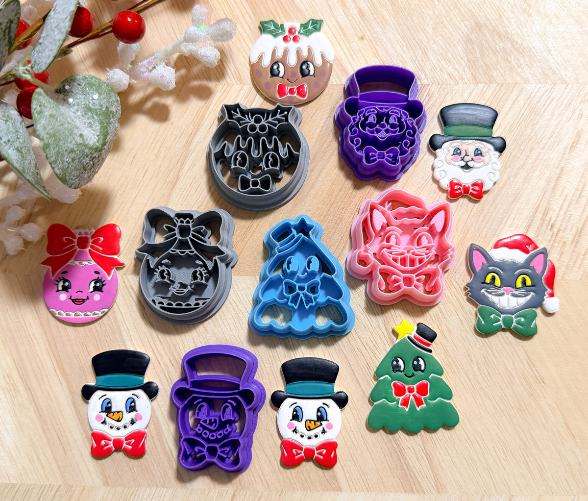 VINTAGE CHRISTMAS FACES CLAY CUTTERS | CHRISTMAS | POLYMER CLAY CUTTER