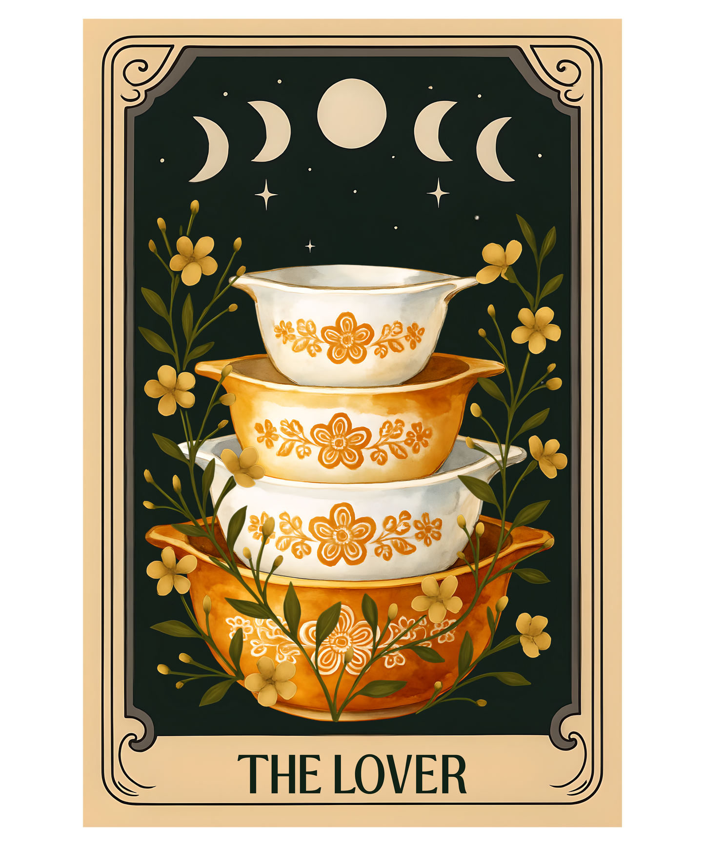 PYREX TAROT "THE LOVERS" TRANSFER PAPER & CUTTER | TRANSFER PAPER | CLAY CUTTER
