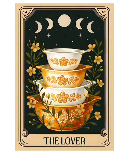 PYREX TAROT "THE LOVERS" TRANSFER PAPER & CUTTER | TRANSFER PAPER | CLAY CUTTER