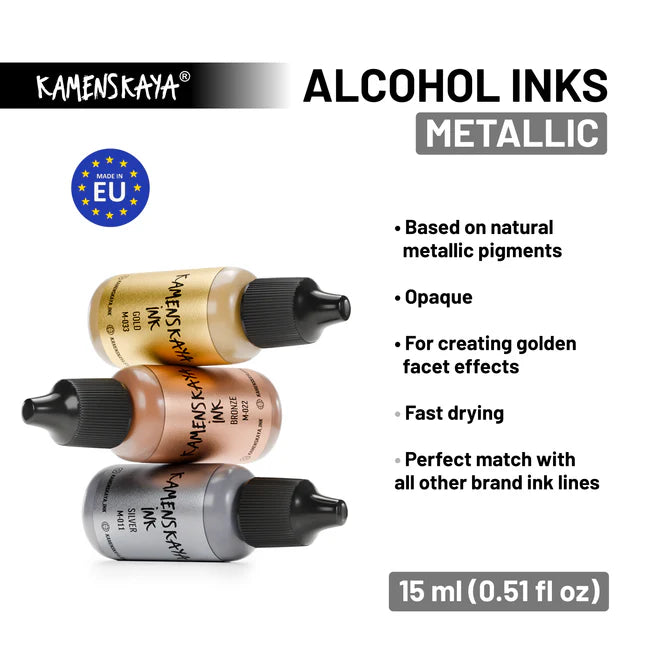 M-011 SILVER | ALCOHOL INK | METALLIC | KAMENSKAYA INK