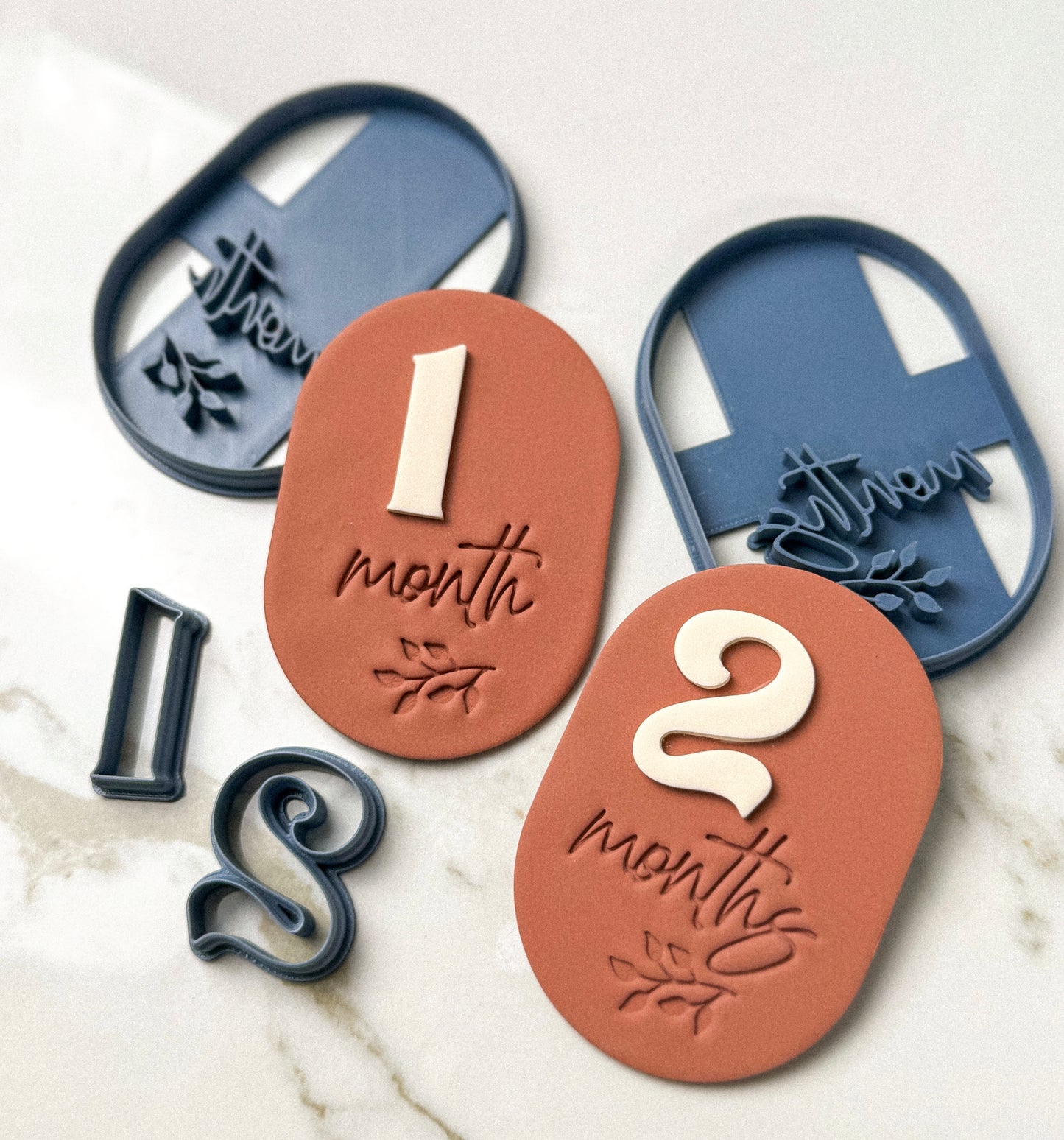 BoHo Oval Baby Milestone | Disk & Number Clay Cutters