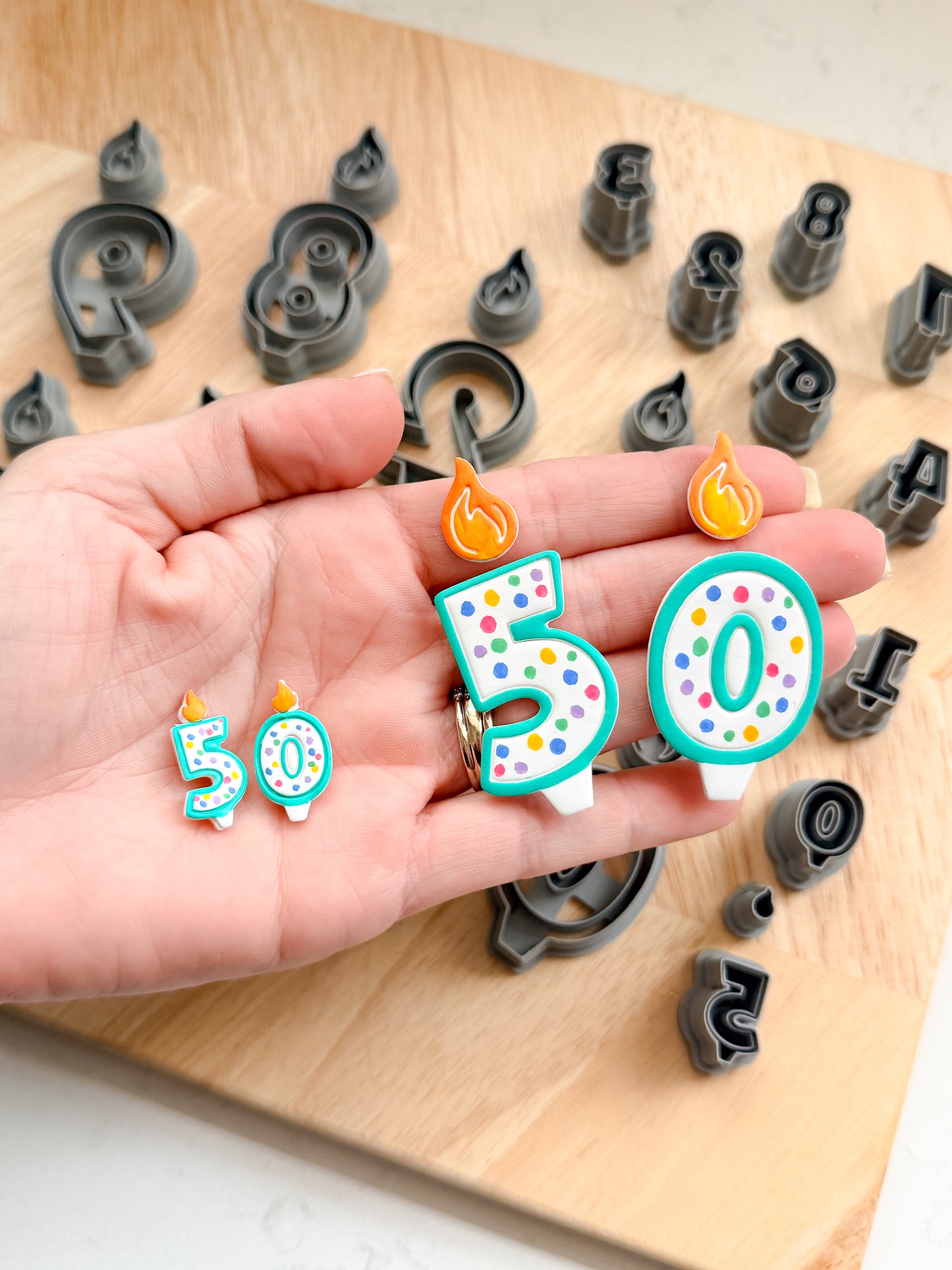 BIRTHDAY NUMBER CANDLES | NUMBERS | POLYMER CLAY CUTTERS
