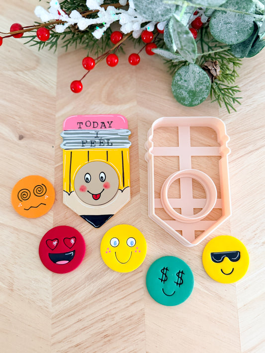 PENCIL MOOD MAGNET CLAY CUTTER SET | POLYMER CLAY CUTTER