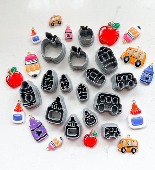 BACK TO SCHOOL BAG & CHARM CUTTERS | CLAY CUTTERS | POLYMER CLAY CUTTERS