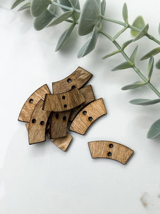 CURVED WOOD STUD FRONT, CONNECTOR, CHARM PACK | 10PC