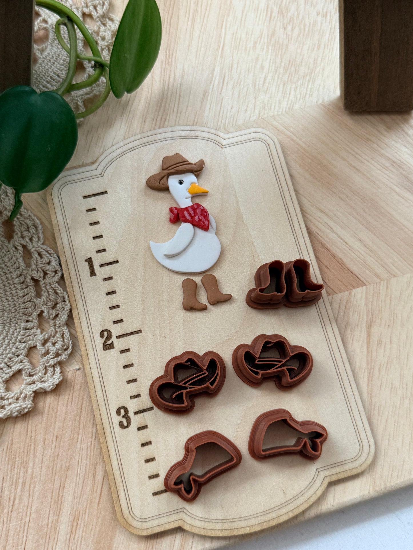 PORCH GOOSE COWBOY HAT & BANDANA OUTFIT | POLYMER CLAY CUTTERS