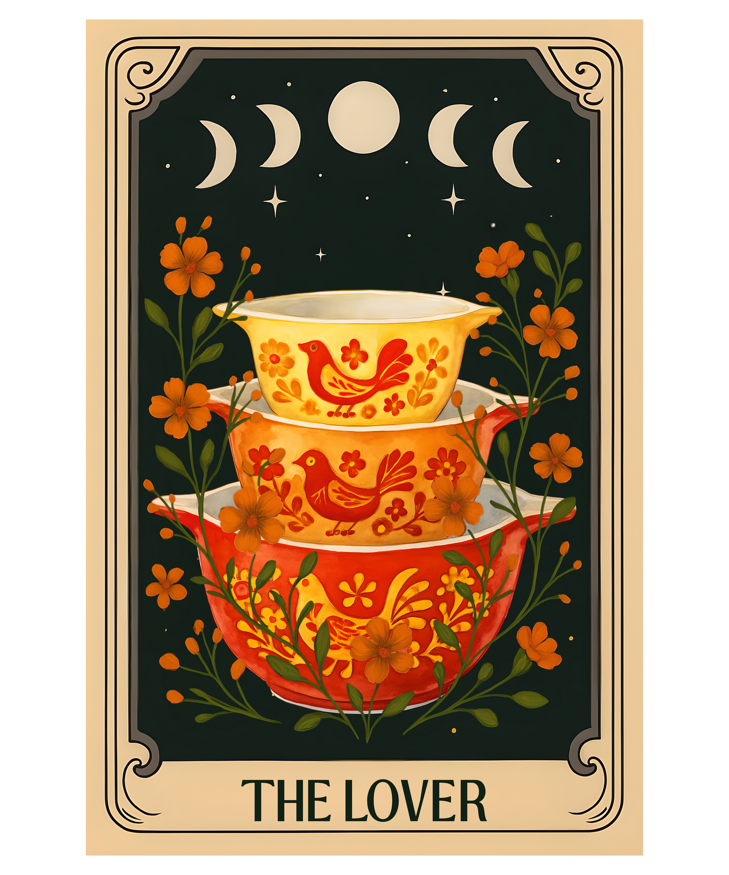 PYREX TAROT "THE LOVERS" TRANSFER PAPER & CUTTER | TRANSFER PAPER | CLAY CUTTER