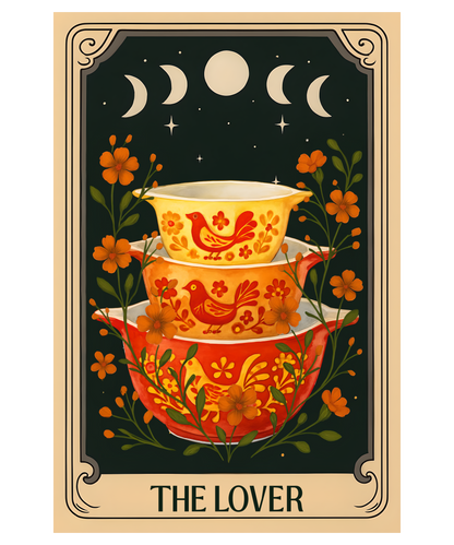 PYREX TAROT "THE LOVERS" TRANSFER PAPER & CUTTER | TRANSFER PAPER | CLAY CUTTER