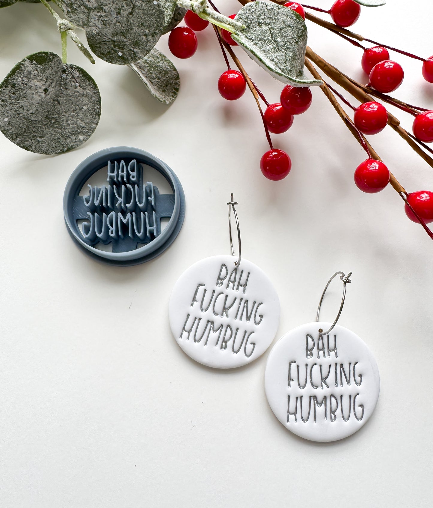 BAH F*CKING HUMBUG ORNAMENT | INAPPROPRIATE | CLAY CUTTER