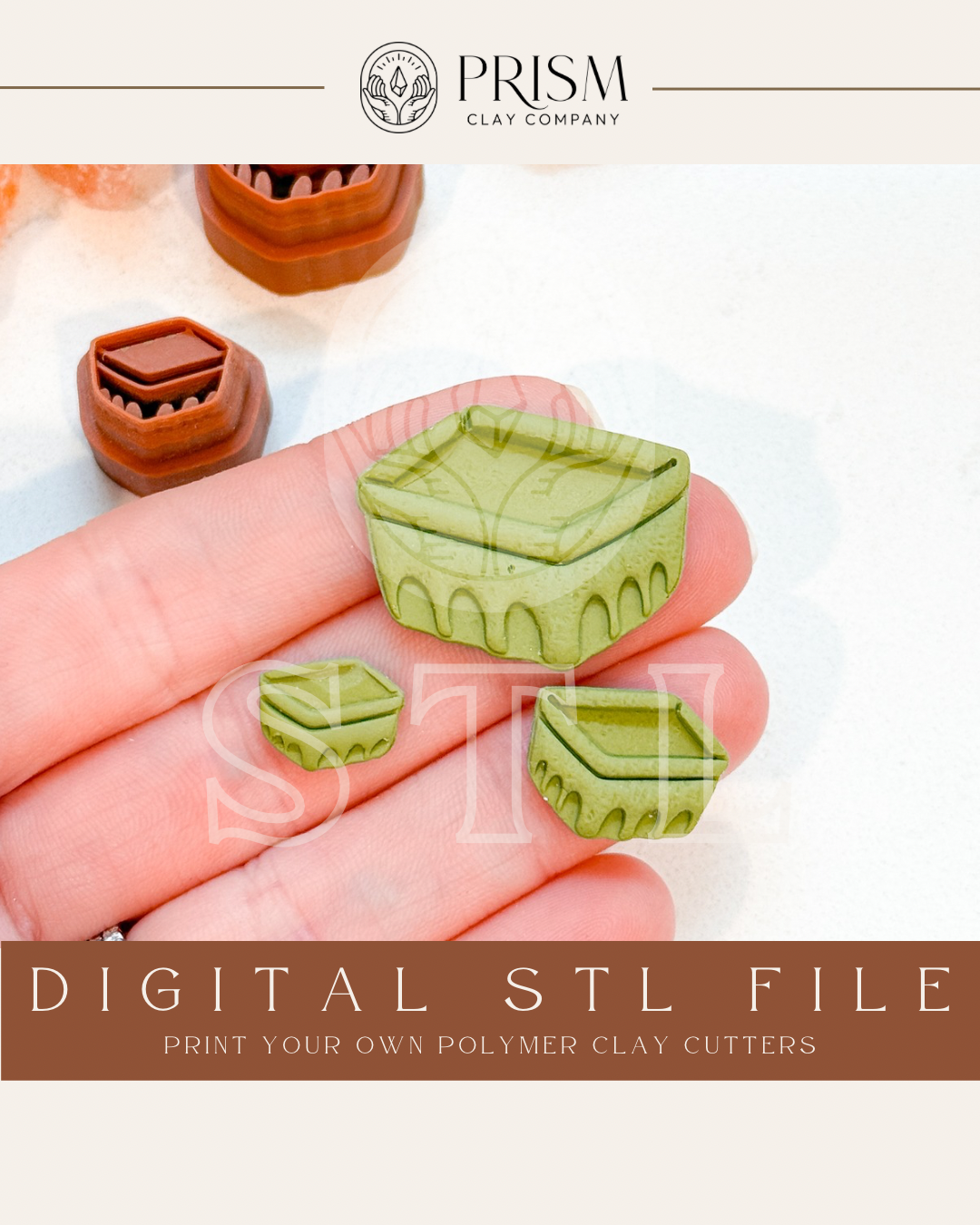 Strawberry Pint STL File | 3 Sizes | Digital Instant Download | 3D Printing STL File | Polymer Clay Tool | Polymer Clay Cutter STL File