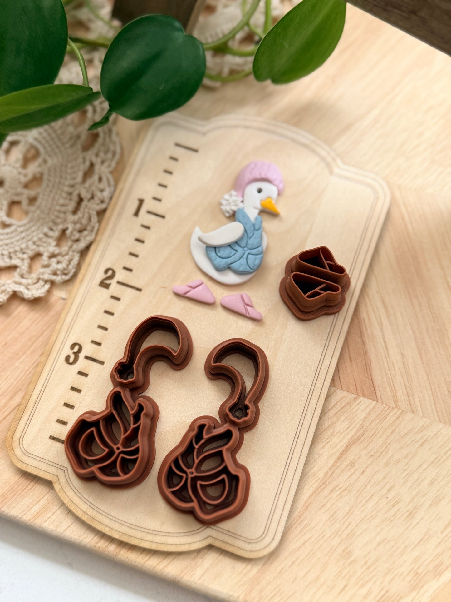 PORCH GOOSE BATHROBE & SLEEPING CAP OUTFIT | POLYMER CLAY CUTTERS
