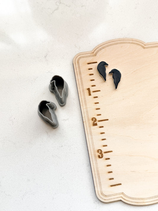 CROW STUDS | POE.MS | EDGAR ALLEN POE INSPIRED | POLYMER CLAY CUTTERS