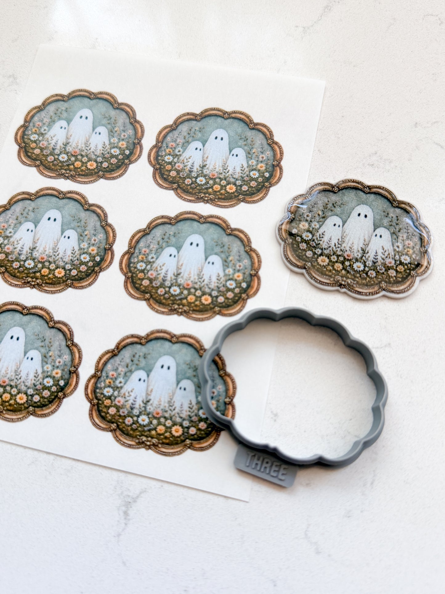 004 HAUNTED THREE MAGNET TRANSFER PAPER CUTTER BUNDLE | TRANSFER PAPER FOR POLYMER CLAY