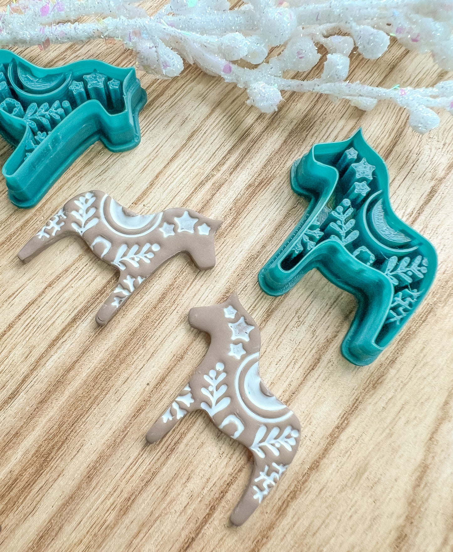 Folk Horse Clay Cutters | Scandinavian | Stars + Snowflakes