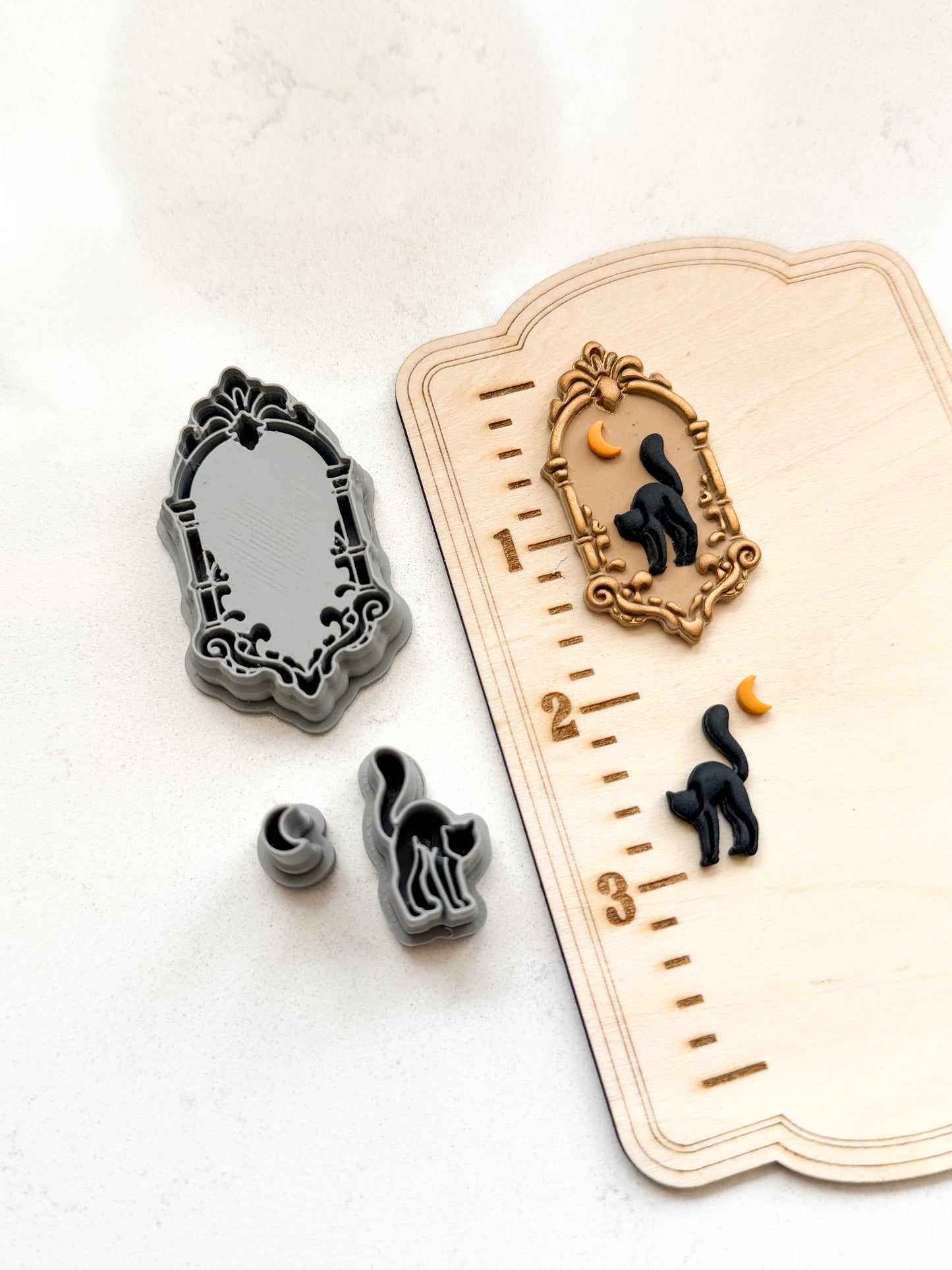 THE BLACK CAT FRAME 3PC SET | POE.MS | EDGAR ALLEN POE INSPIRED | POLYMER CLAY CUTTERS
