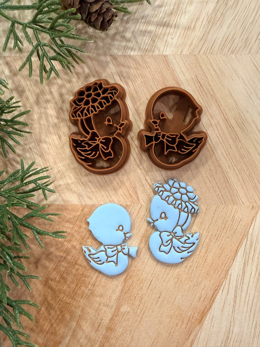 VINTAGE LOVE BIRDS CLAY CUTTER SET | VALENTINES HOLIDAY | POLYMER CLAY CUTTER