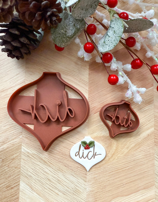 DICK ORNAMENT & EARRING | INAPPROPRIATE CUSS WORD | CLAY CUTTER