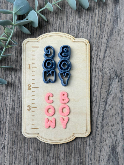 COW BOY Puffy Letters | Country Western Clay Cutters