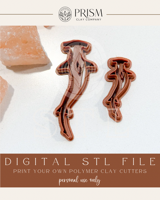 Hammerhead Shark STL File | 2 Sizes | Digital Instant Download | 3D Printing STL File | Polymer Clay Tool | Polymer Clay Cutter STL File