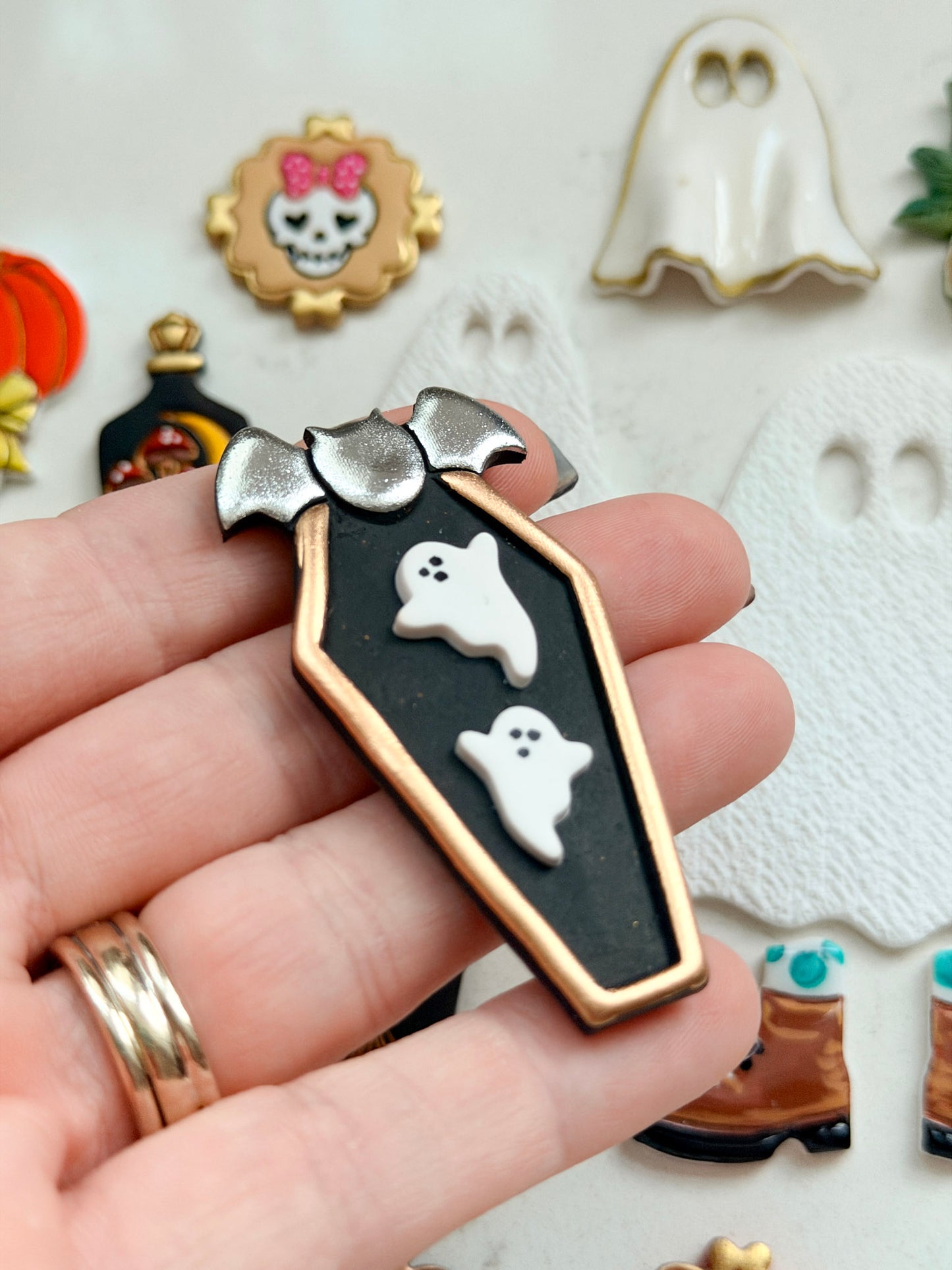 COFFIN FILLED WITH GHOSTS | FALL AUTUMN | POLYMER CLAY CUTTERS