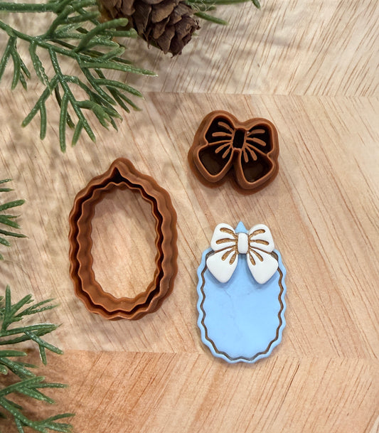 FRAME & BOW CLAY CUTTER SET | VALENTINES HOLIDAY | POLYMER CLAY CUTTER