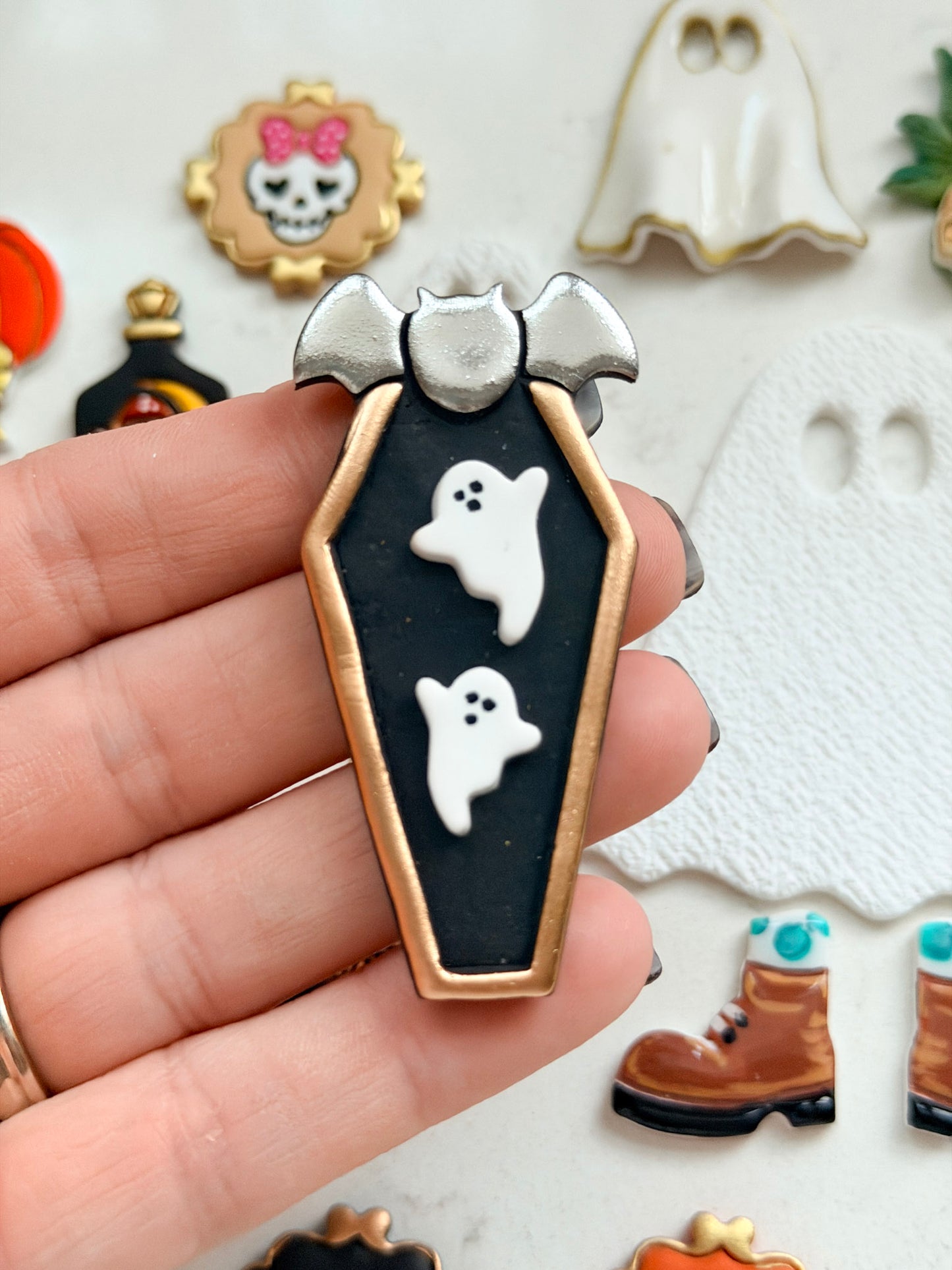 COFFIN FILLED WITH GHOSTS | FALL AUTUMN | POLYMER CLAY CUTTERS
