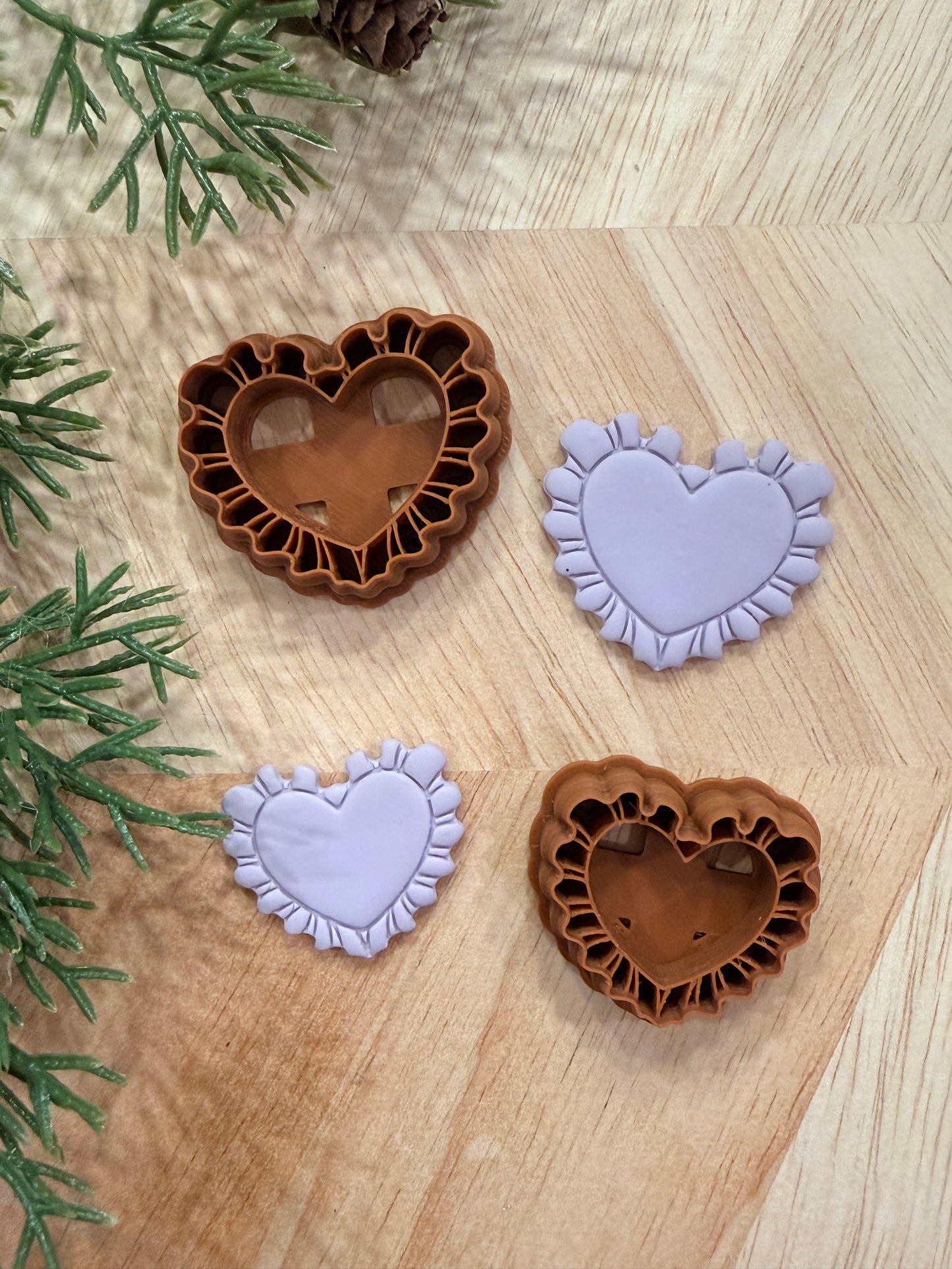 RUFFLED HEART CLAY CUTTER | VALENTINES HOLIDAY | POLYMER CLAY CUTTER