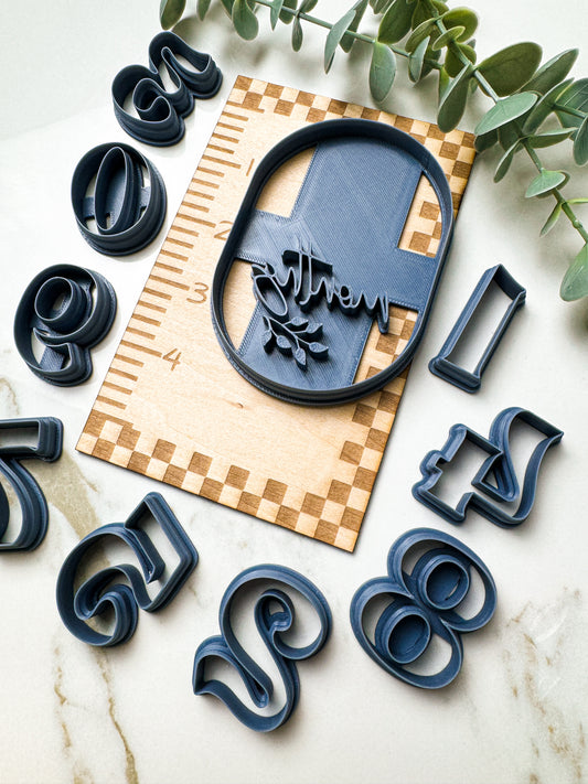 BoHo Oval Baby Milestone | Disk & Number Clay Cutters