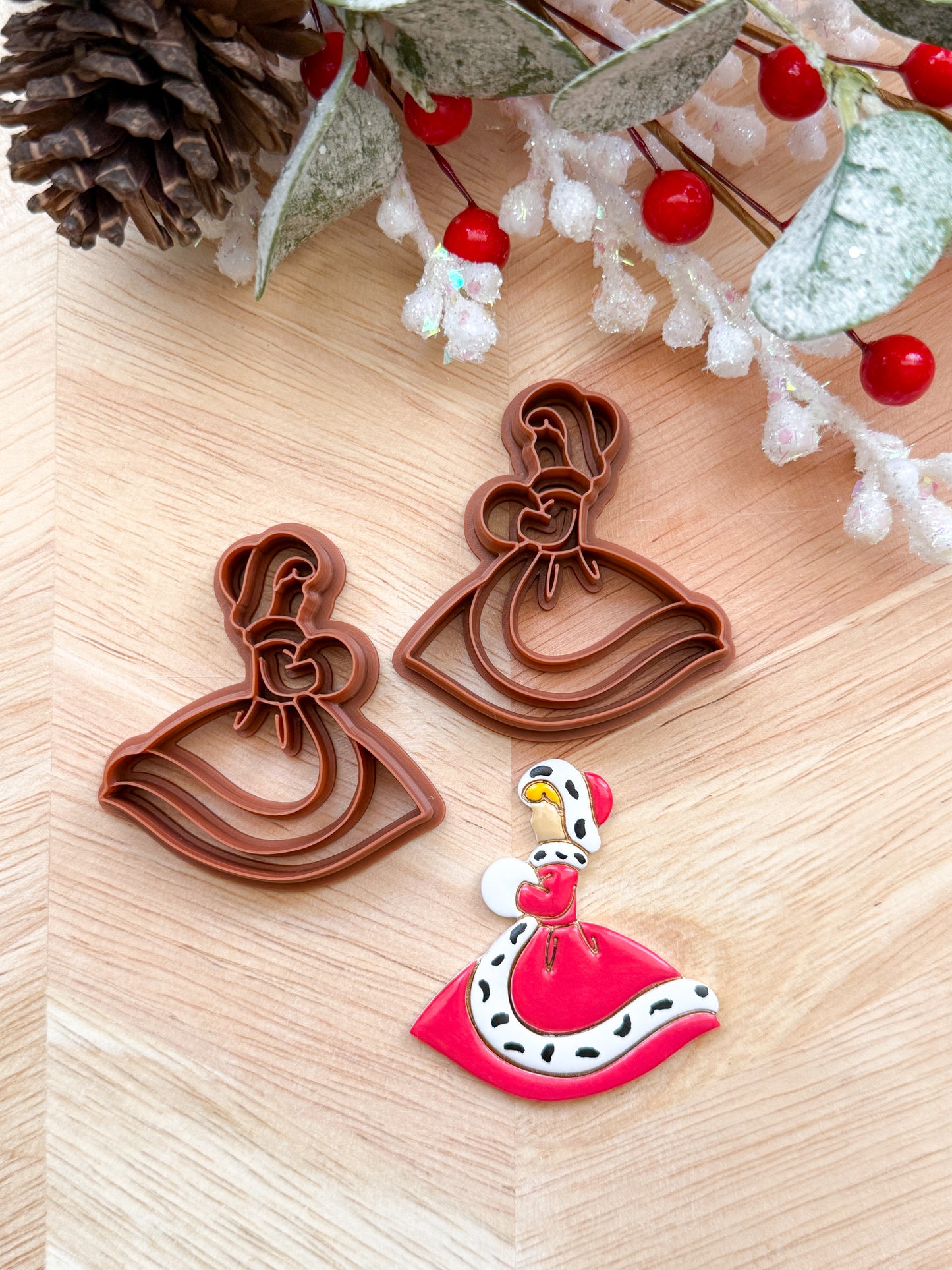 PINUP WINTER DRESS LADY | CHRISTMAS HOLIDAY | CLAY CUTTER