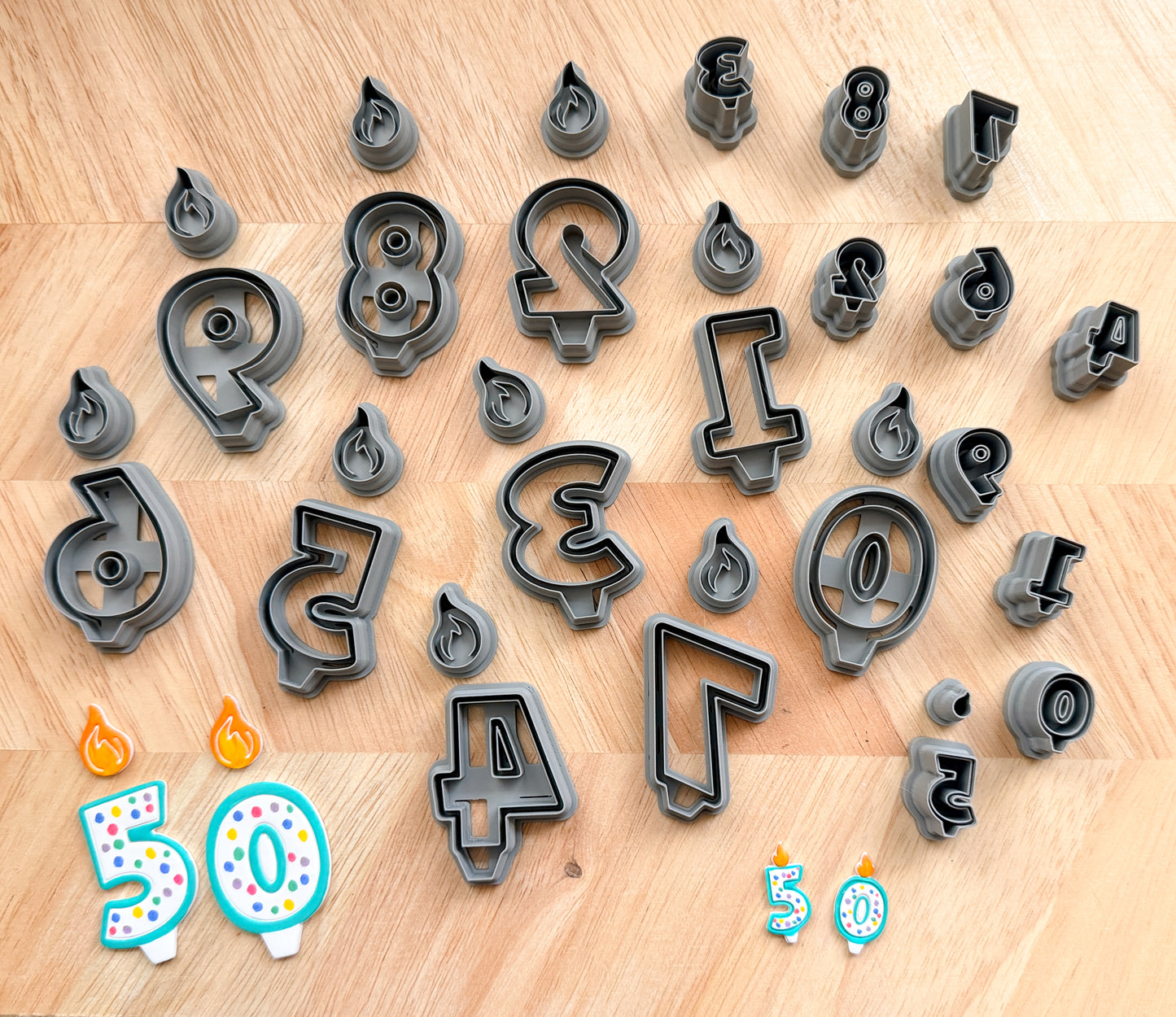 BIRTHDAY NUMBER CANDLES | NUMBERS | POLYMER CLAY CUTTERS