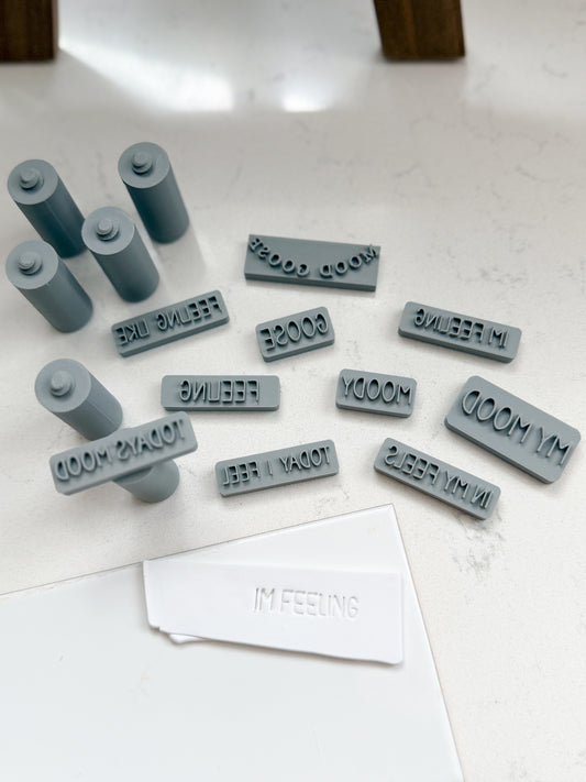 MOOD EMOTION WORD STAMPS | POLYMER CLAY CUTTER