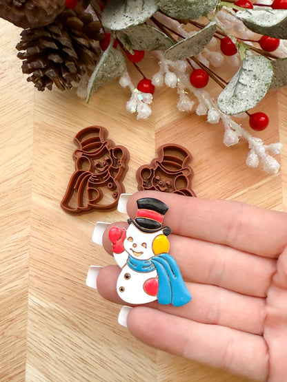 VINTAGE CARD SNOWMAN | CHRISTMAS HOLIDAY | CLAY CUTTER