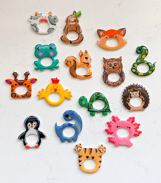 ANIMAL EYEGLASSES BROOCH PIN | POLYMER CLAY CUTTER