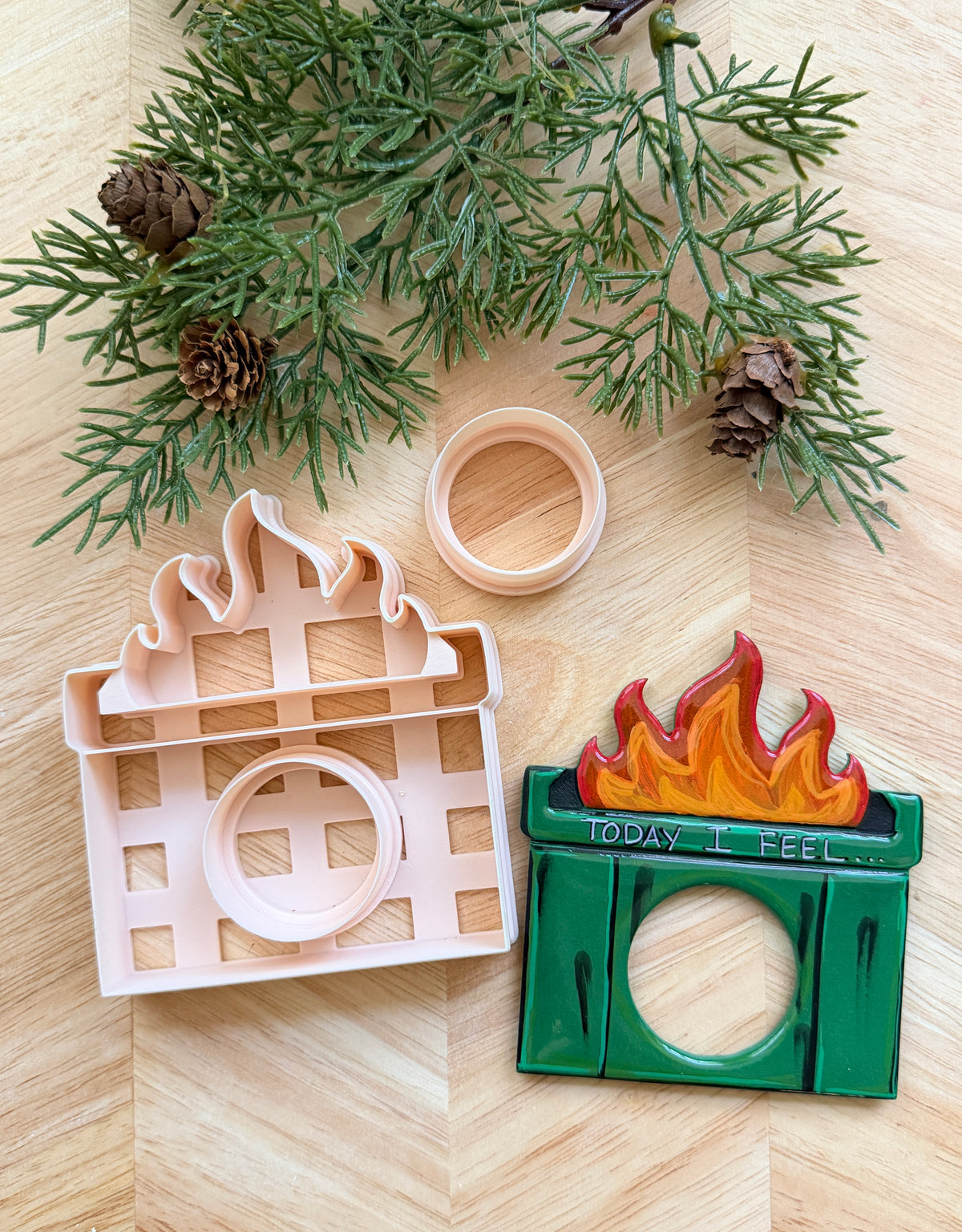 DUMPSTER FIRE MOOD MAGNET CLAY CUTTER SET | POLYMER CLAY CUTTER