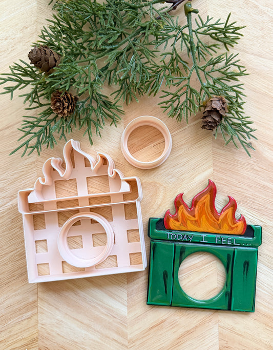 DUMPSTER FIRE MOOD MAGNET CLAY CUTTER SET | POLYMER CLAY CUTTER