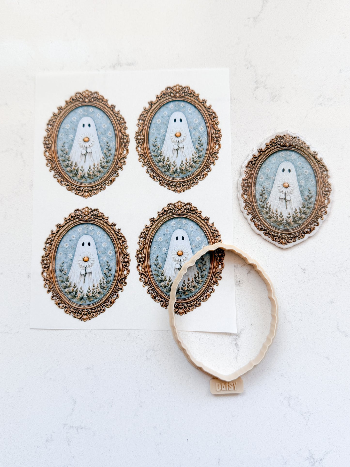 001 HAUNTED DAISY MAGNET TRANSFER PAPER CUTTER BUNDLE | TRANSFER PAPER FOR POLYMER CLAY