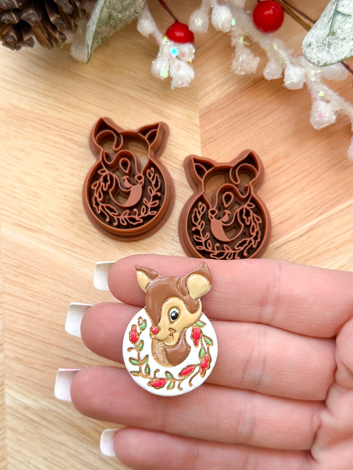 RUDOLPH WREATH | CHRISTMAS HOLIDAY | CLAY CUTTER