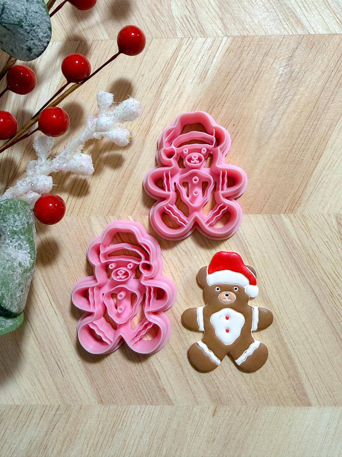 GINGERBREAD BEAR CLAY CUTTER | CHRISTMAS | POLYMER CLAY CUTTER