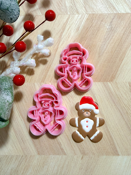 GINGERBREAD BEAR CLAY CUTTER | CHRISTMAS | POLYMER CLAY CUTTER