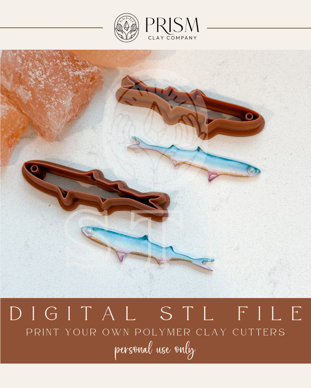 Sardine STL File | Digital Instant Download | 3D Printing STL File | Polymer Clay Tool | Polymer Clay Cutter STL File