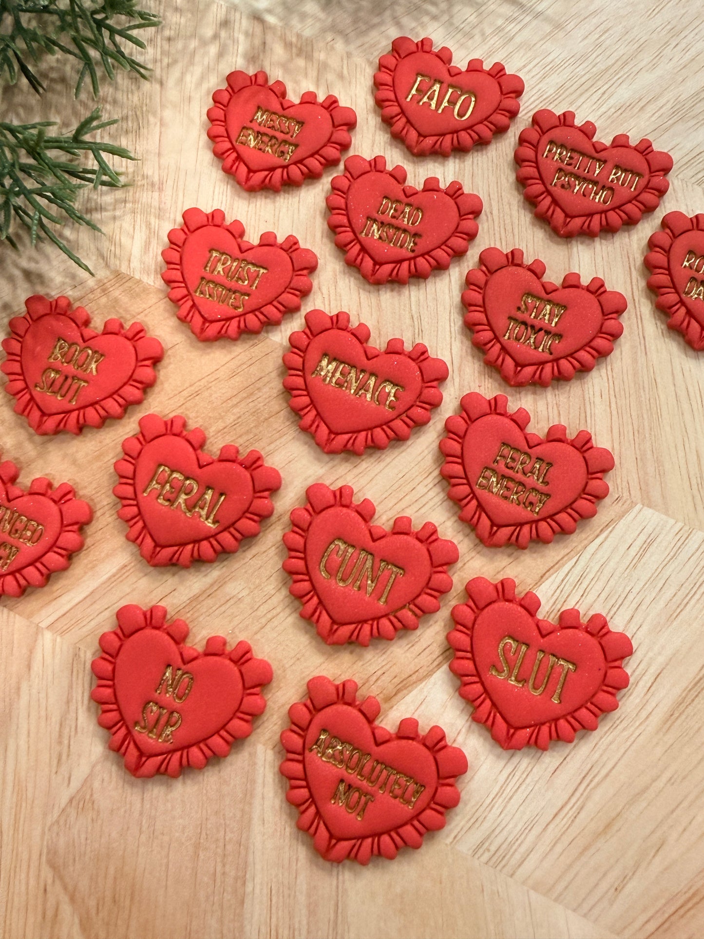 ANTI-VALENTINE & INAPPROPRIATE RUFFLED HEARTS CLAY CUTTER | VALENTINES HOLIDAY | POLYMER CLAY CUTTER