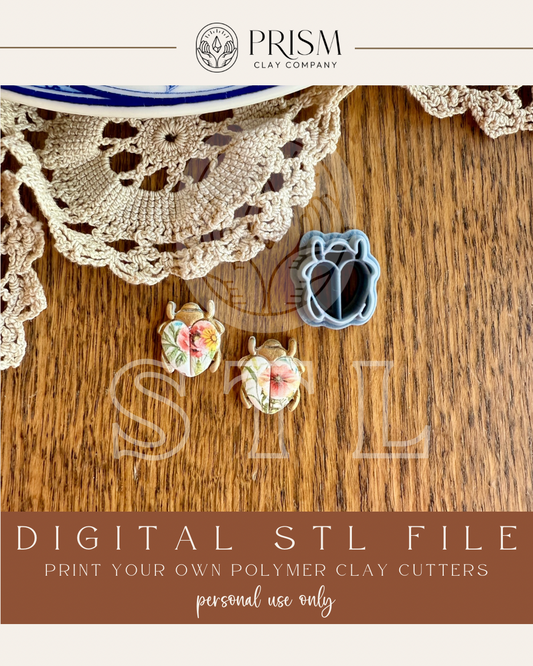 Ladybug Stud STL File | Digital Instant Download | 3D Printing STL File | Polymer Clay Tool | Polymer Clay Cutter STL File