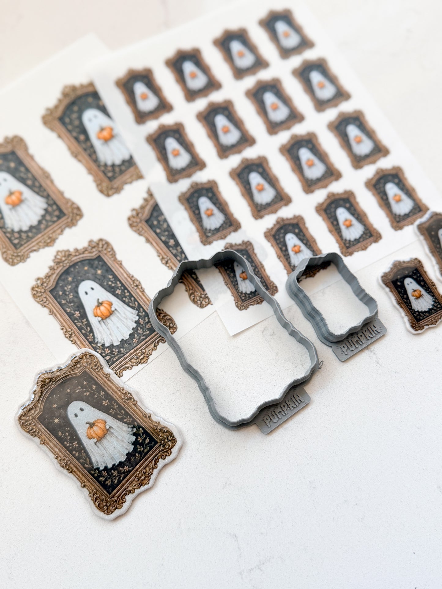006 HAUNTED PUMPKIN EARRING & MAGNET TRANSFER PAPER CUTTER BUNDLE | TRANSFER PAPER FOR POLYMER CLAY