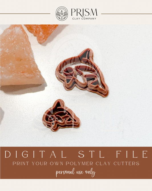 Orca Killer Whale STL File | 2 Sizes |  Digital Instant Download | 3D Printing STL File | Polymer Clay Tool | Polymer Clay Cutter STL File