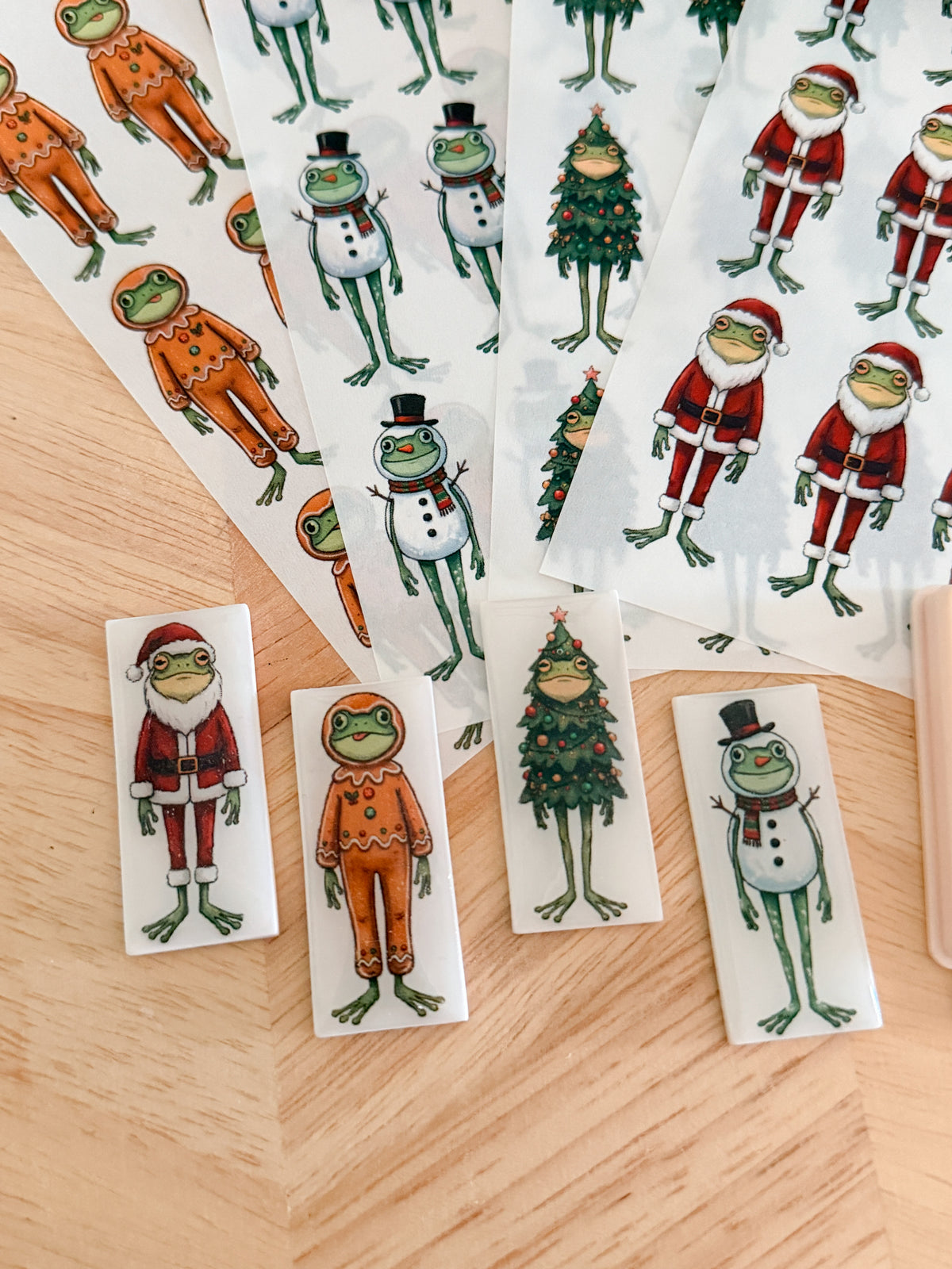 FROG HOLIDAY EARRING TRANSFER PAPER CUTTER BUNDLE | CLAY CUTTER & TRANSFER PAPER FOR POLYMER CLAY