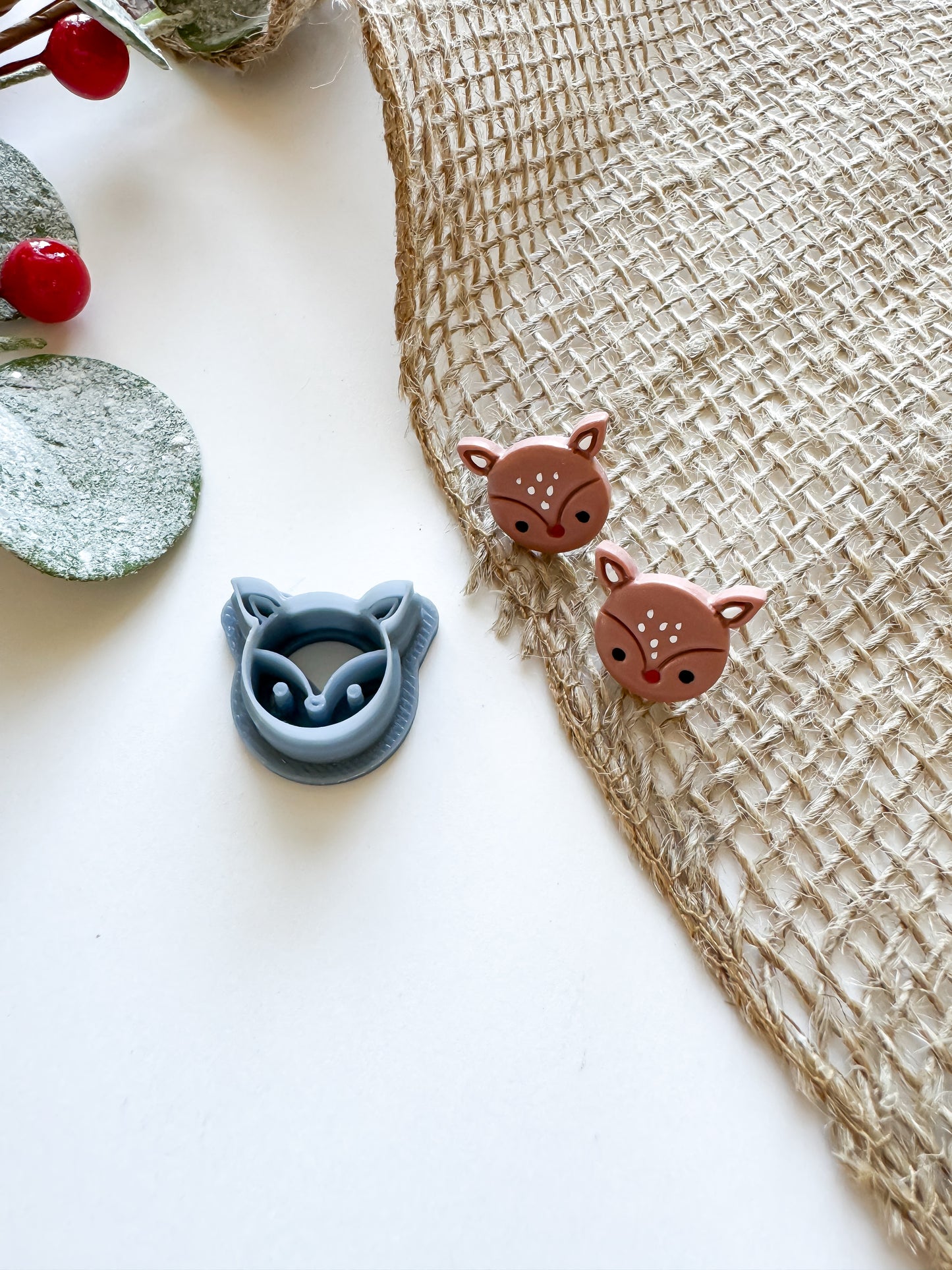 REINDEER HEAD STUD | CHRISTMAS 2024 | CLAY CUTTER