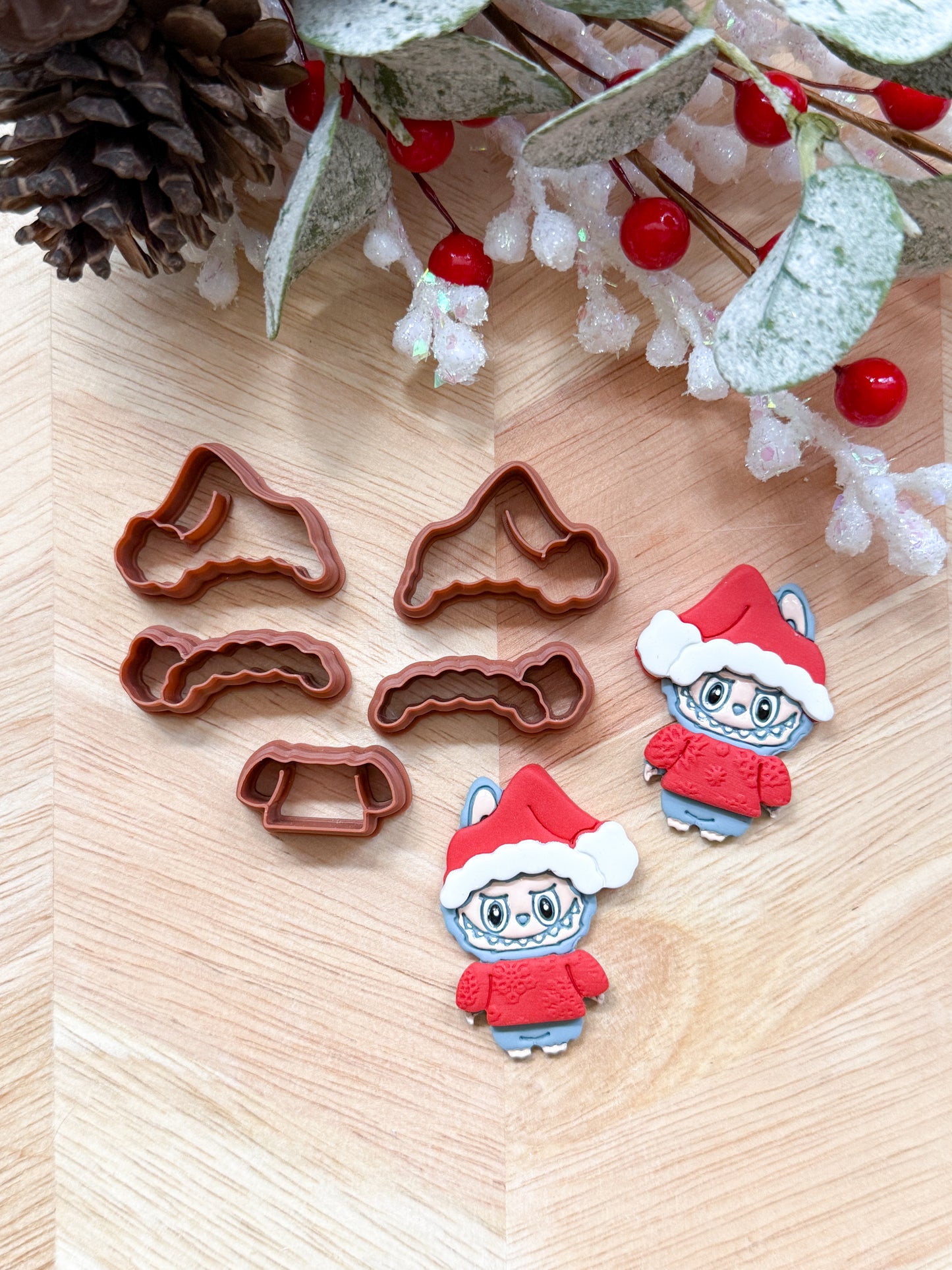 LABUBU EARRING CHRISTMAS SANTA SET| VIRAL TIKTOK | BLIND BOX | POLYMER CLAY CUTTERS
